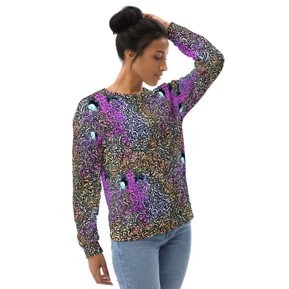 Neon Marbled Muse on Sweatshirt — Right Front