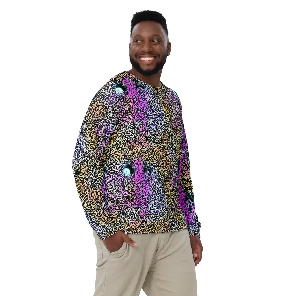 Neon Marbled Muse on Sweatshirt — Front