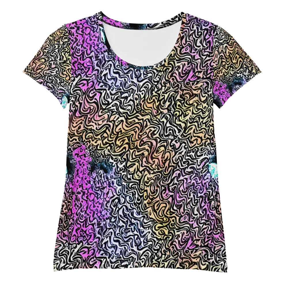 Neon Marbled Muse on Women's Athletic T-Shirt — Front