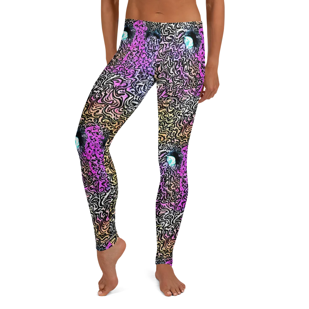Neon Marbled Muse on Leggings — Front