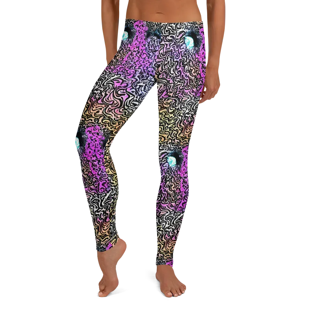 Neon Marbled Muse on Leggings — Front