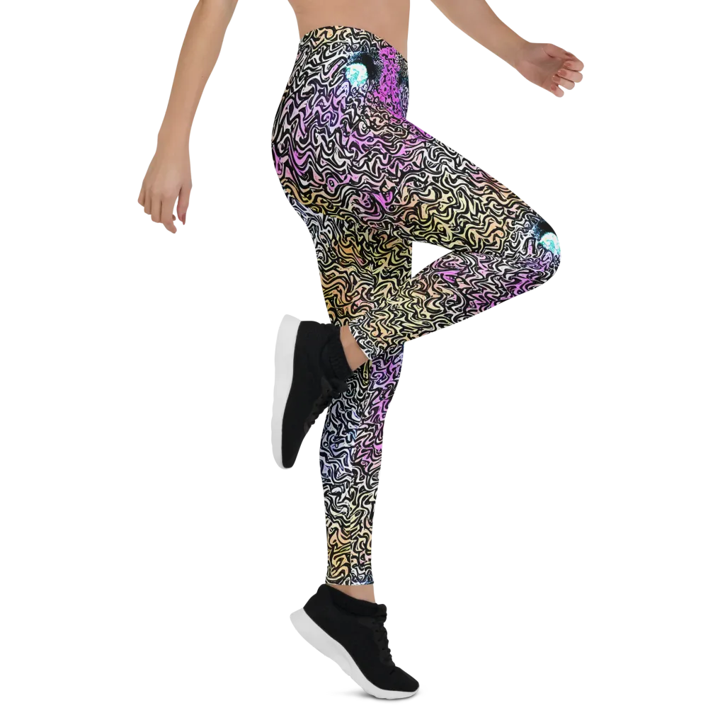 Neon Marbled Muse on Leggings — Right