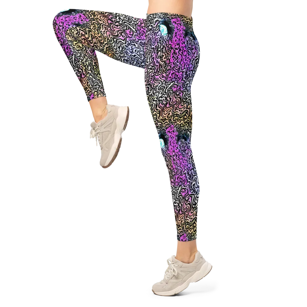 Neon Marbled Muse on Leggings — Left