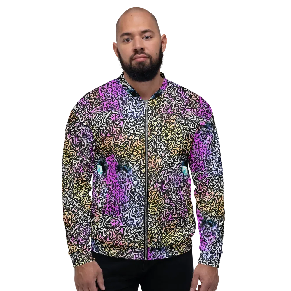Neon Marbled Muse on Bomber Jacket — Front