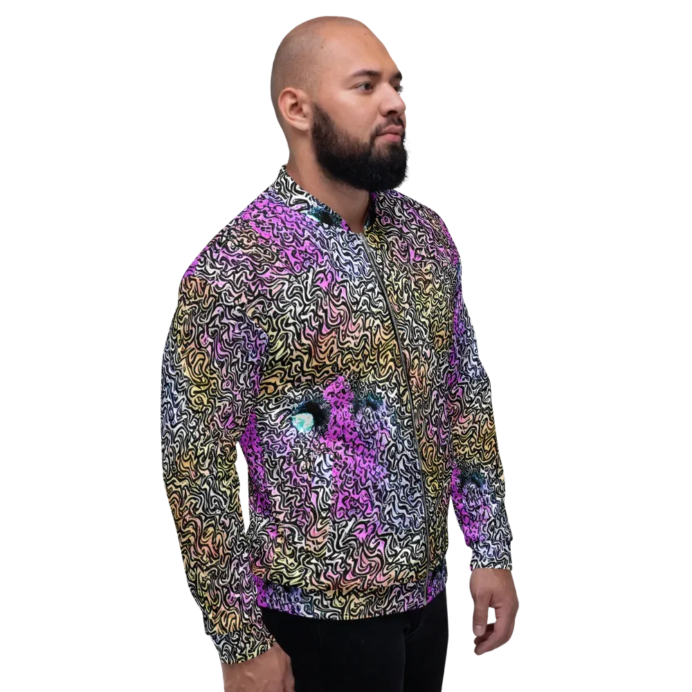 Neon Marbled Muse on Bomber Jacket — Right