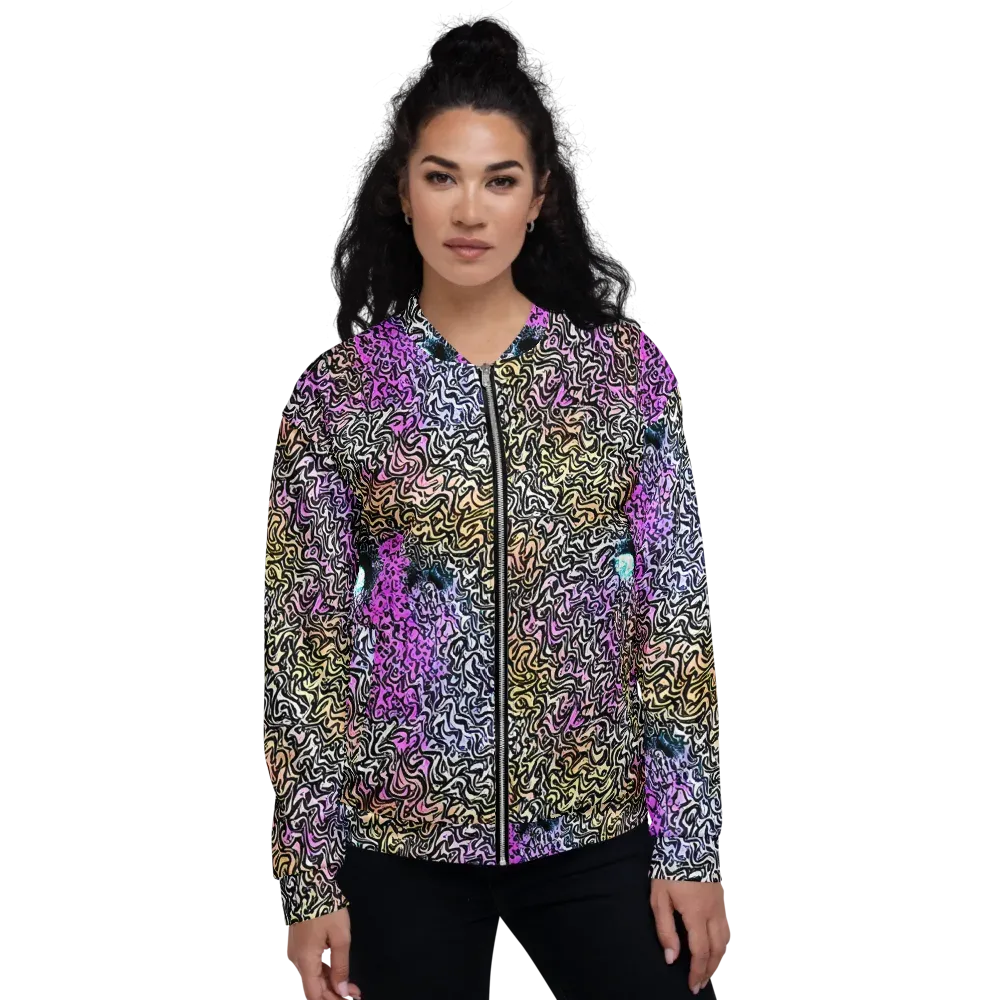 Neon Marbled Muse on Bomber Jacket — Front