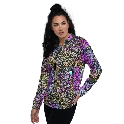 Neon Marbled Muse on a Bomber Jacket