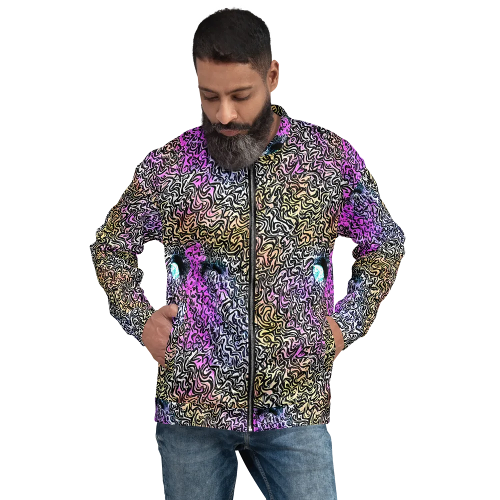 Neon Marbled Muse on Bomber Jacket — Front