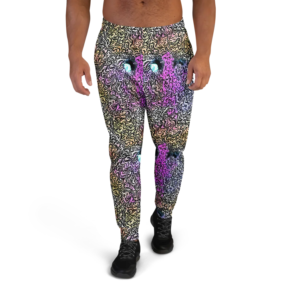 Neon Marbled Muse on Men's Joggers — Front