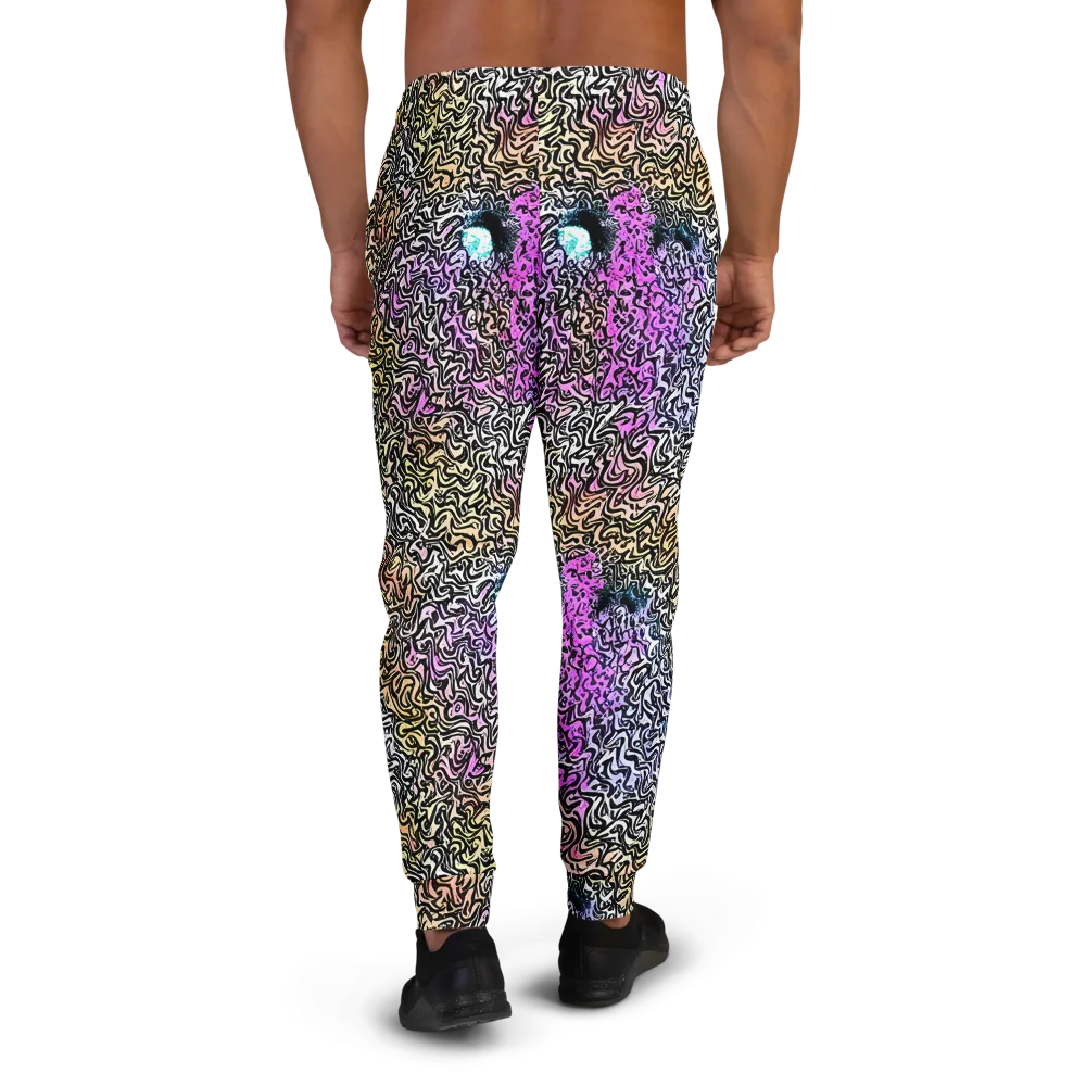 Neon Marbled Muse on Men's Joggers — Back