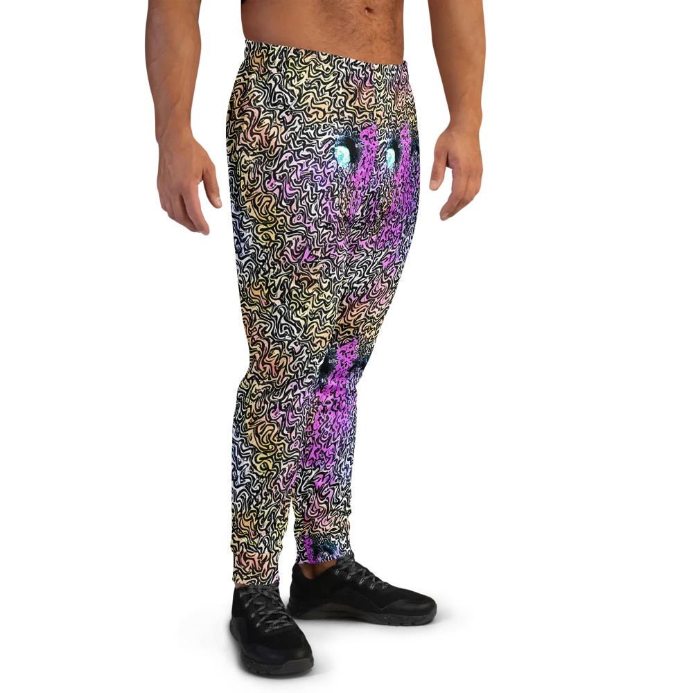 Neon Marbled Muse on Men's Joggers — Right