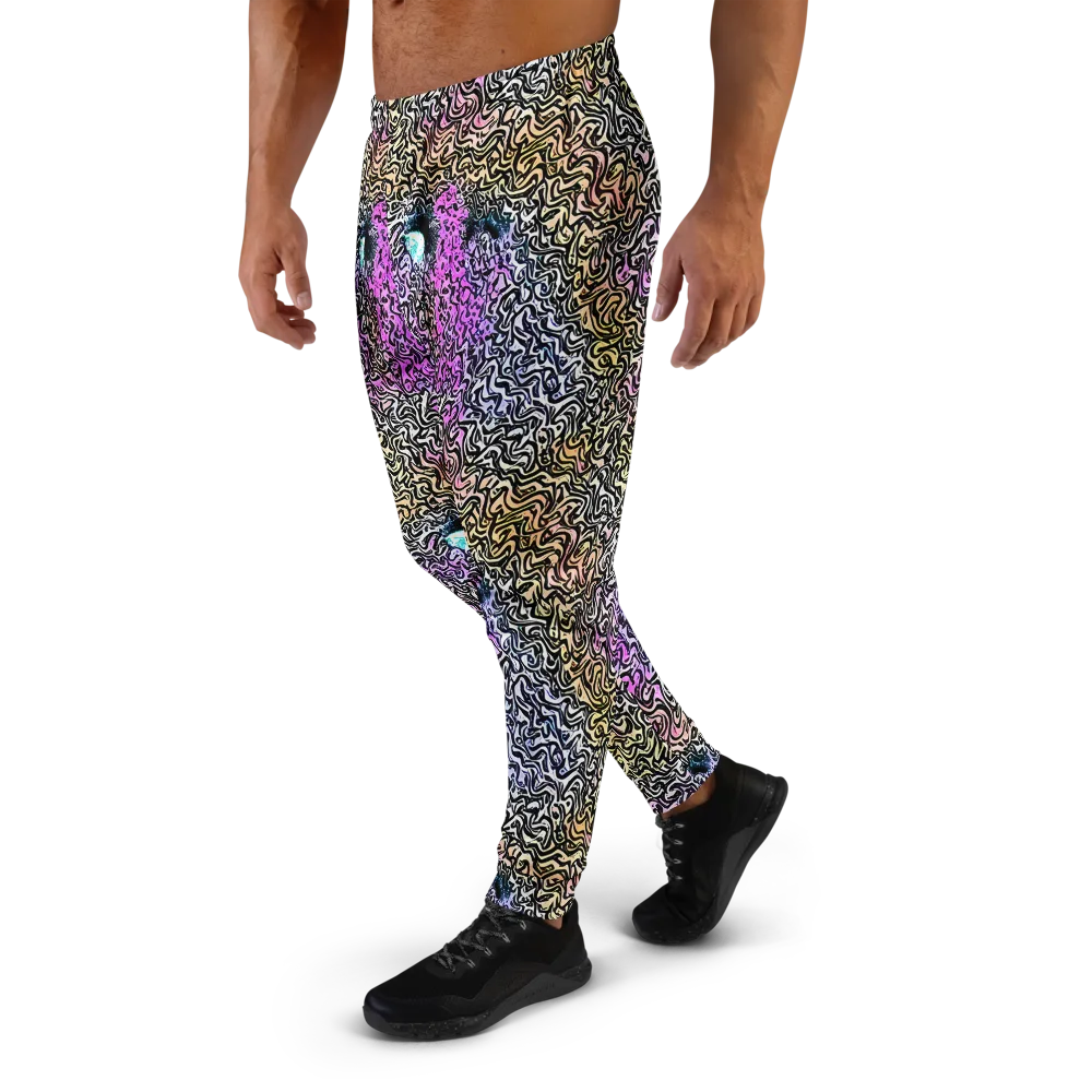 Neon Marbled Muse on Men's Joggers — Left