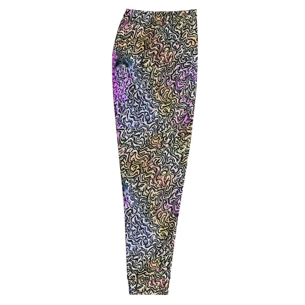 Neon Marbled Muse on Men's Joggers — Right