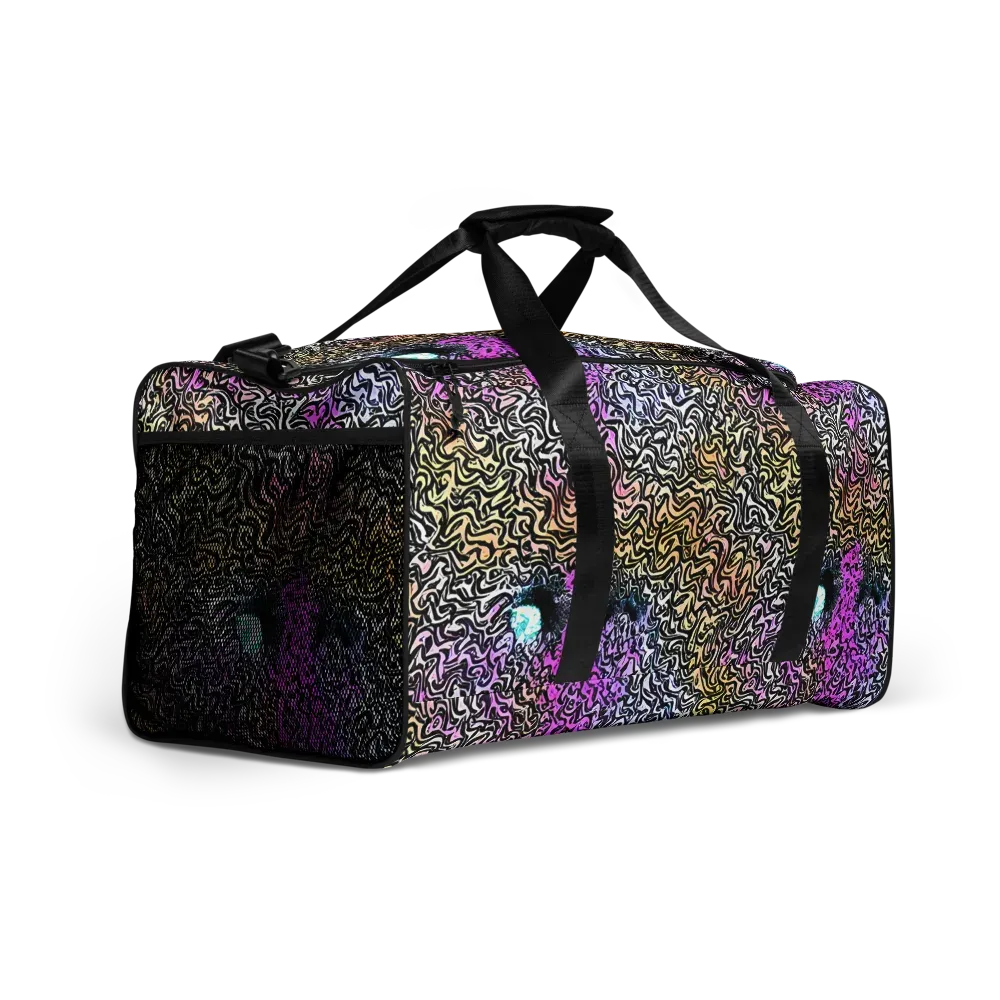 Neon Marbled Muse on Duffle Bag — Right Front