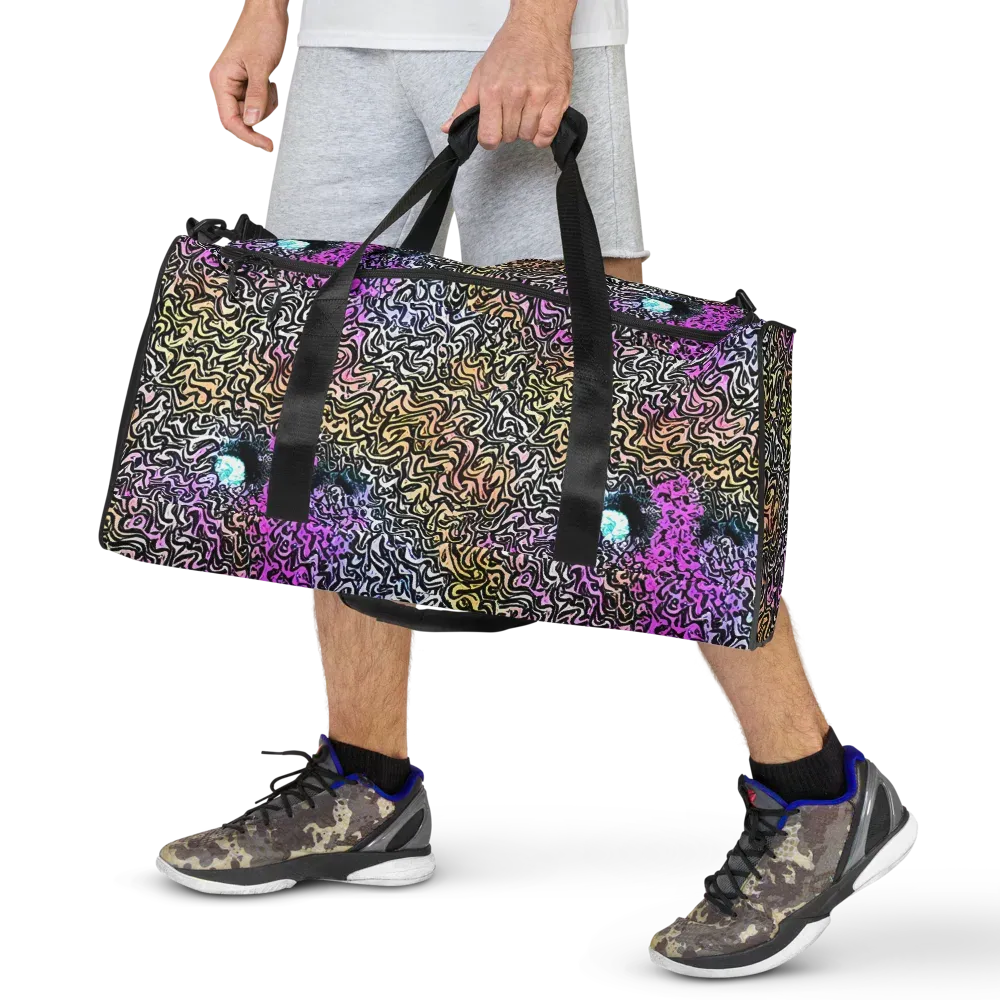 Neon Marbled Muse on Duffle Bag — Front
