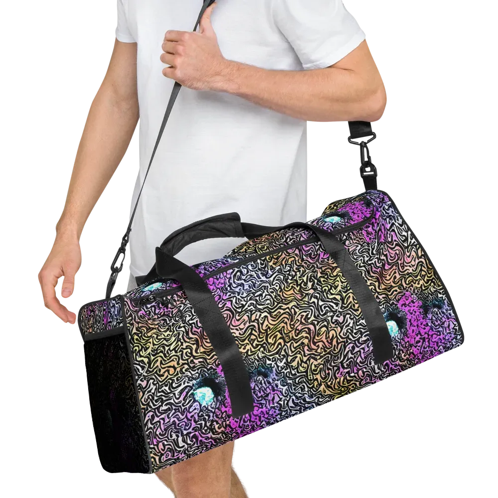 Neon Marbled Muse on Duffle Bag — Right Front