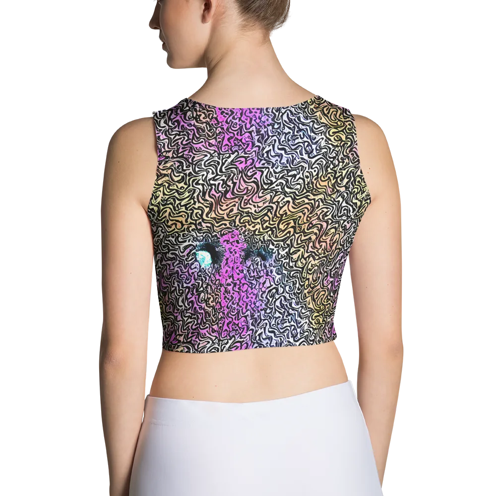 Neon Marbled Muse on Crop Top — Back
