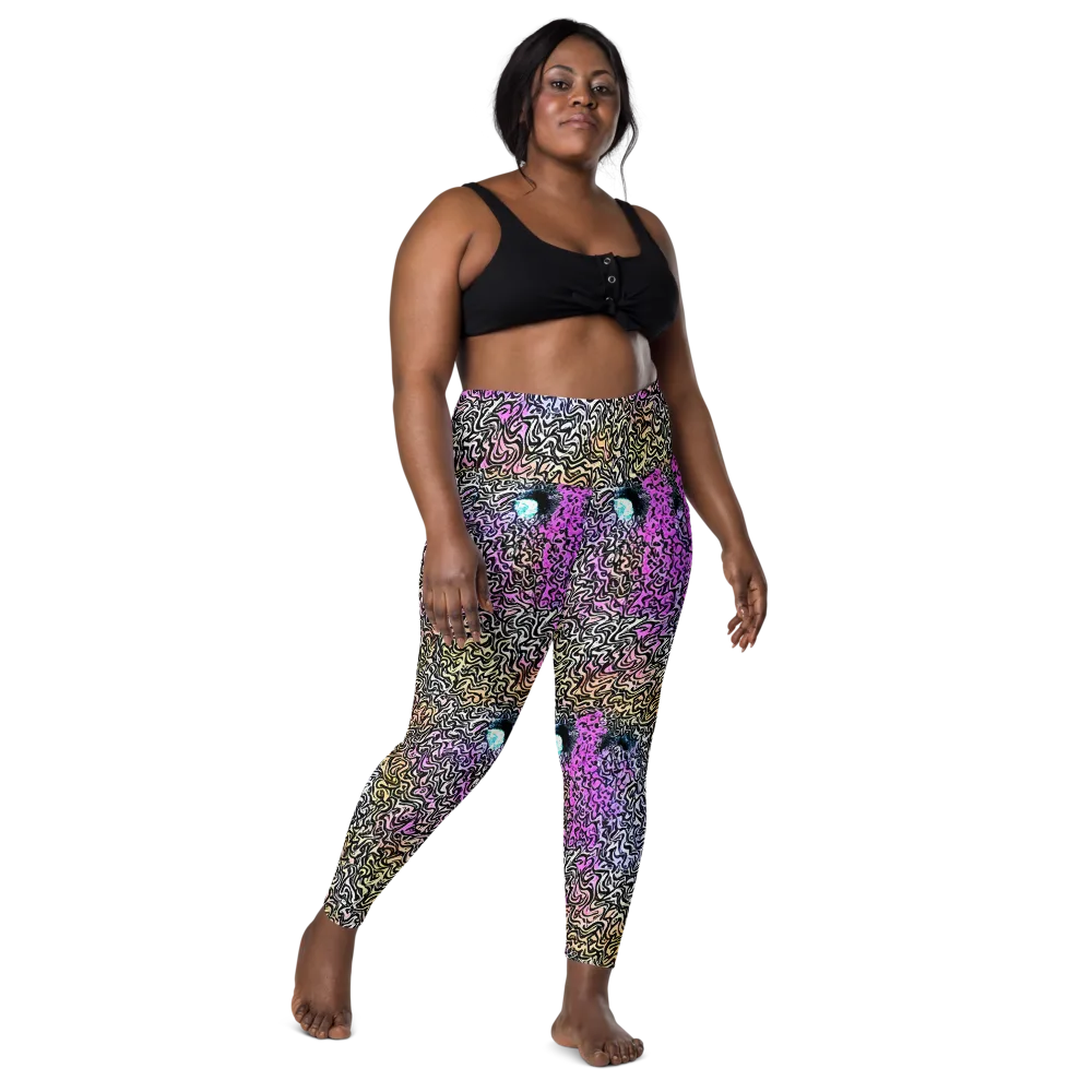 Neon Marbled Muse on Leggings with Pockets — Front