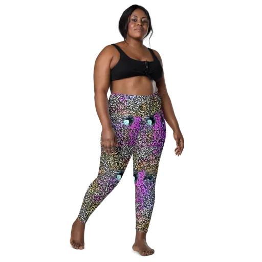 Neon Marbled Muse on a Leggings with Pockets