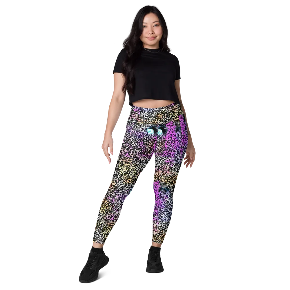 Neon Marbled Muse on Leggings with Pockets — Front