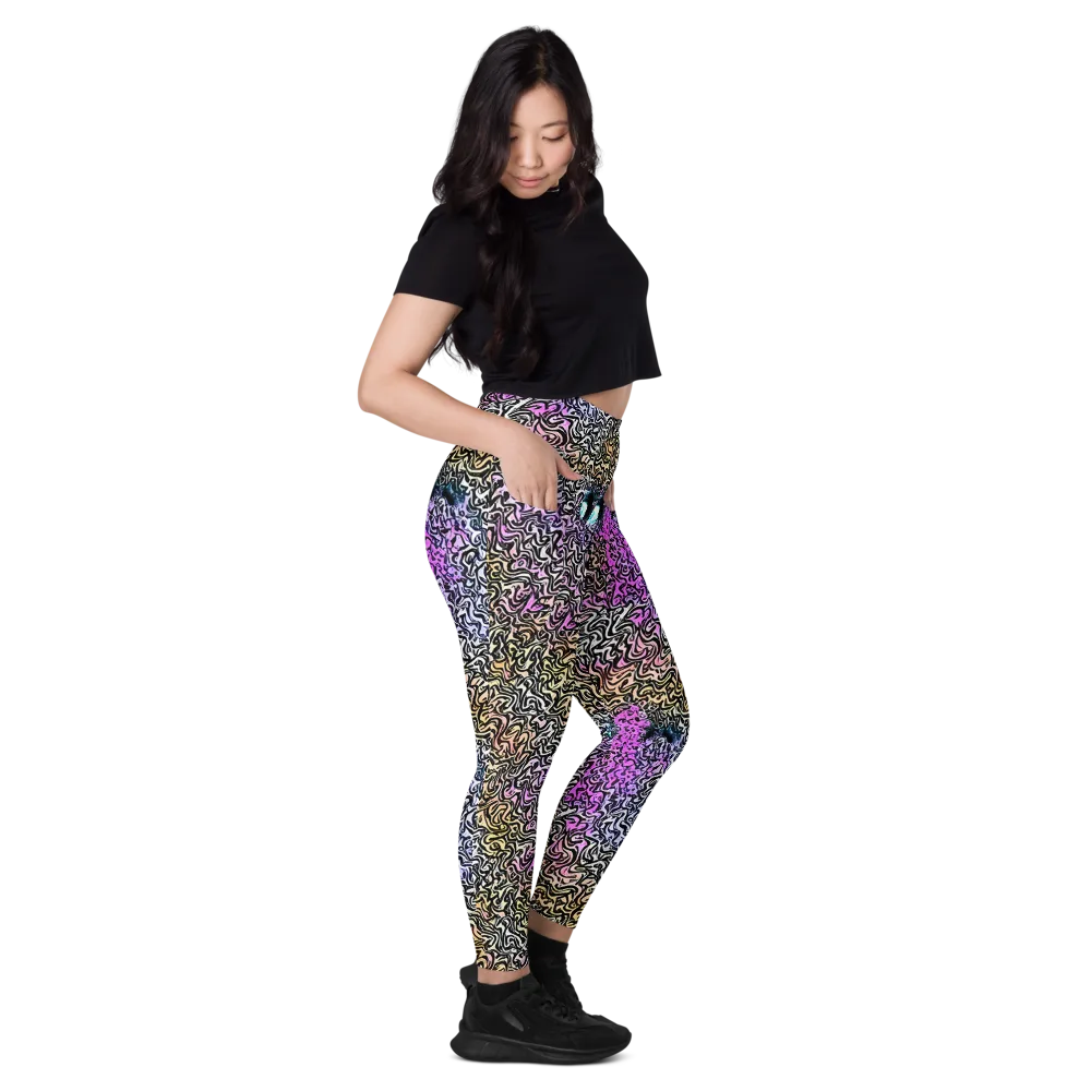 Neon Marbled Muse on Leggings with Pockets — Right