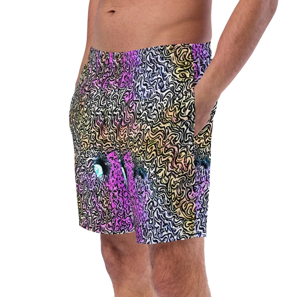 Neon Marbled Muse on Swim Trunks — Left Front