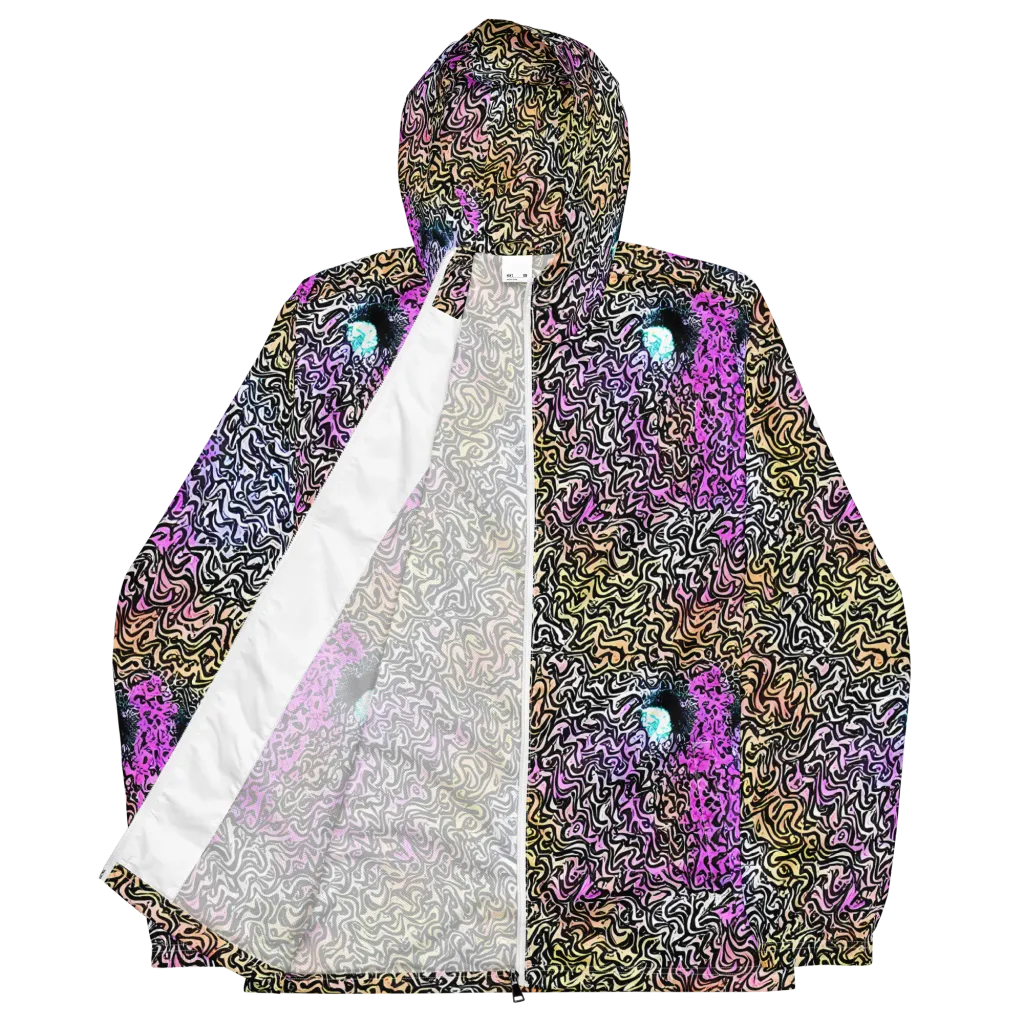 Neon Marbled Muse on Men's Windbreaker — Front