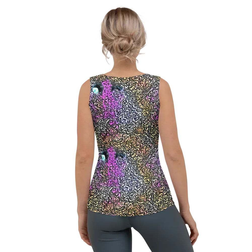 Neon Marbled Muse on Women's Tank Top — Back