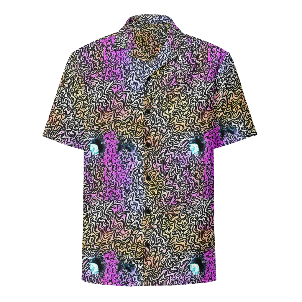 Neon Marbled Muse on Button Shirt — Front