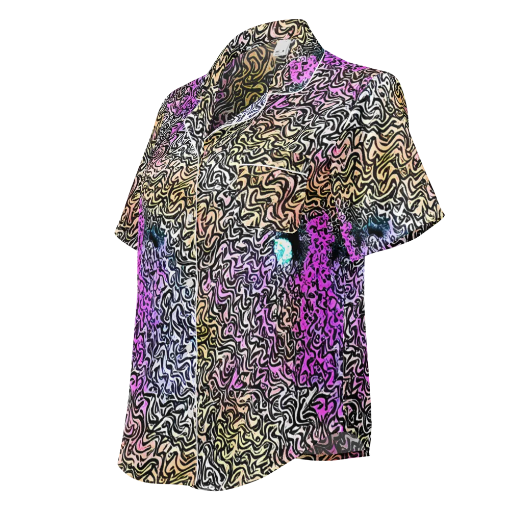 Neon Marbled Muse on Women's Short Sleeve Pajama Top — Left Front