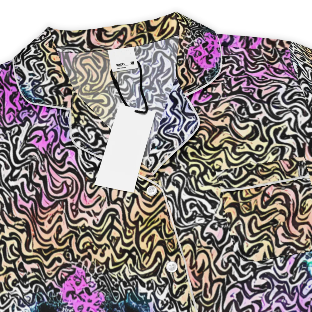 Neon Marbled Muse on Women's Short Sleeve Pajama Top — Product details