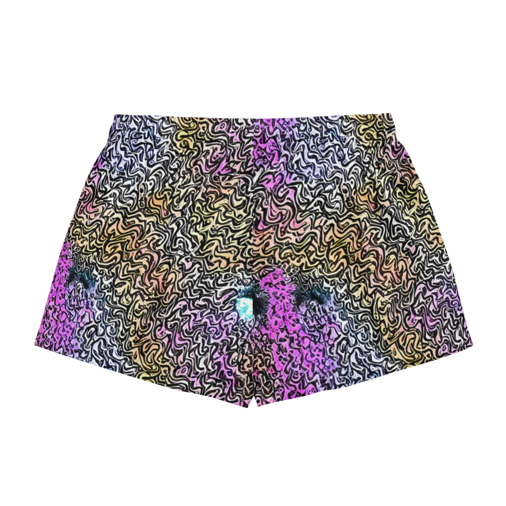 Neon Marbled Muse on Women's Pajama Shorts — Back