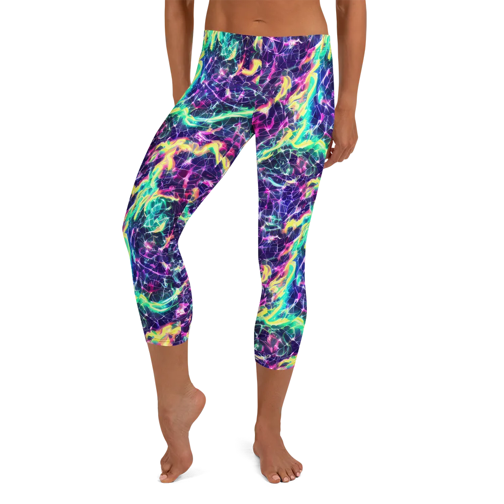Hypercolor Rift on Capri Leggings — Front