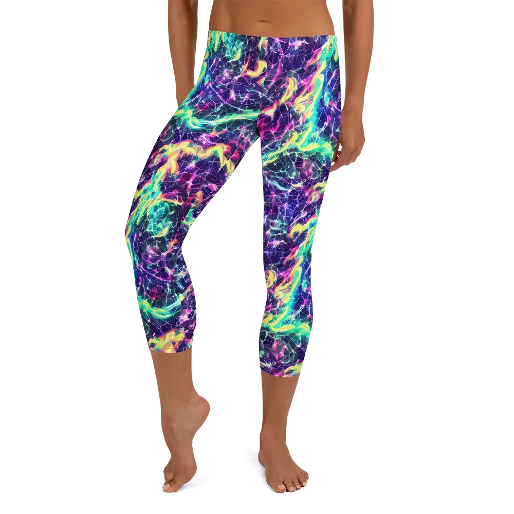 Hypercolor Rift on Capri Leggings — Front