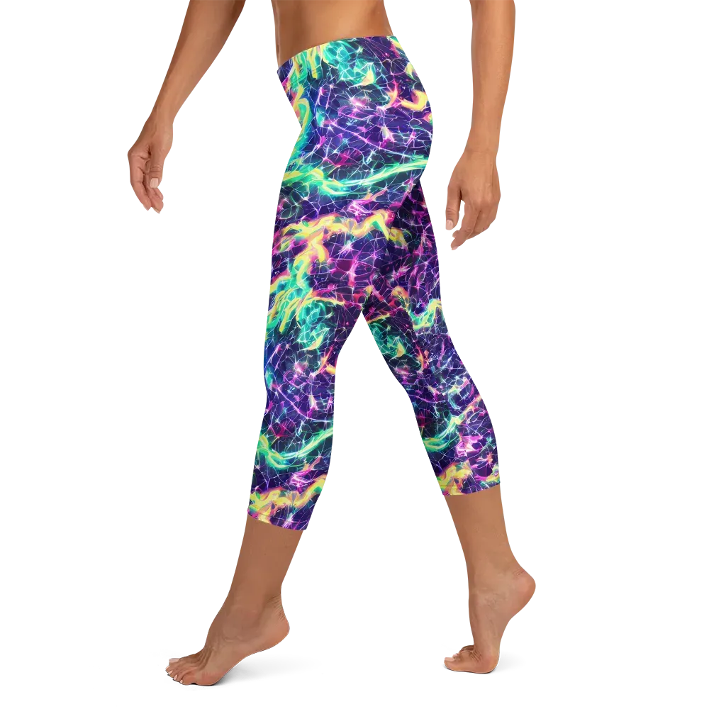 Hypercolor Rift on Capri Leggings — Left
