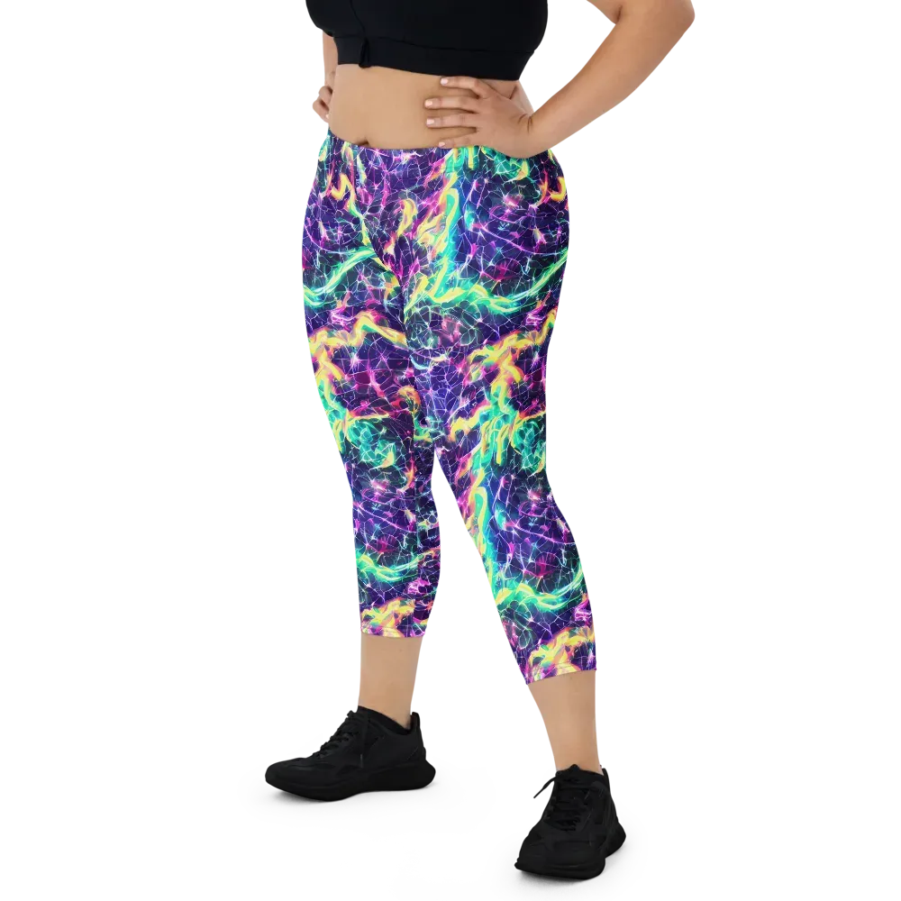 Hypercolor Rift on Capri Leggings — Front