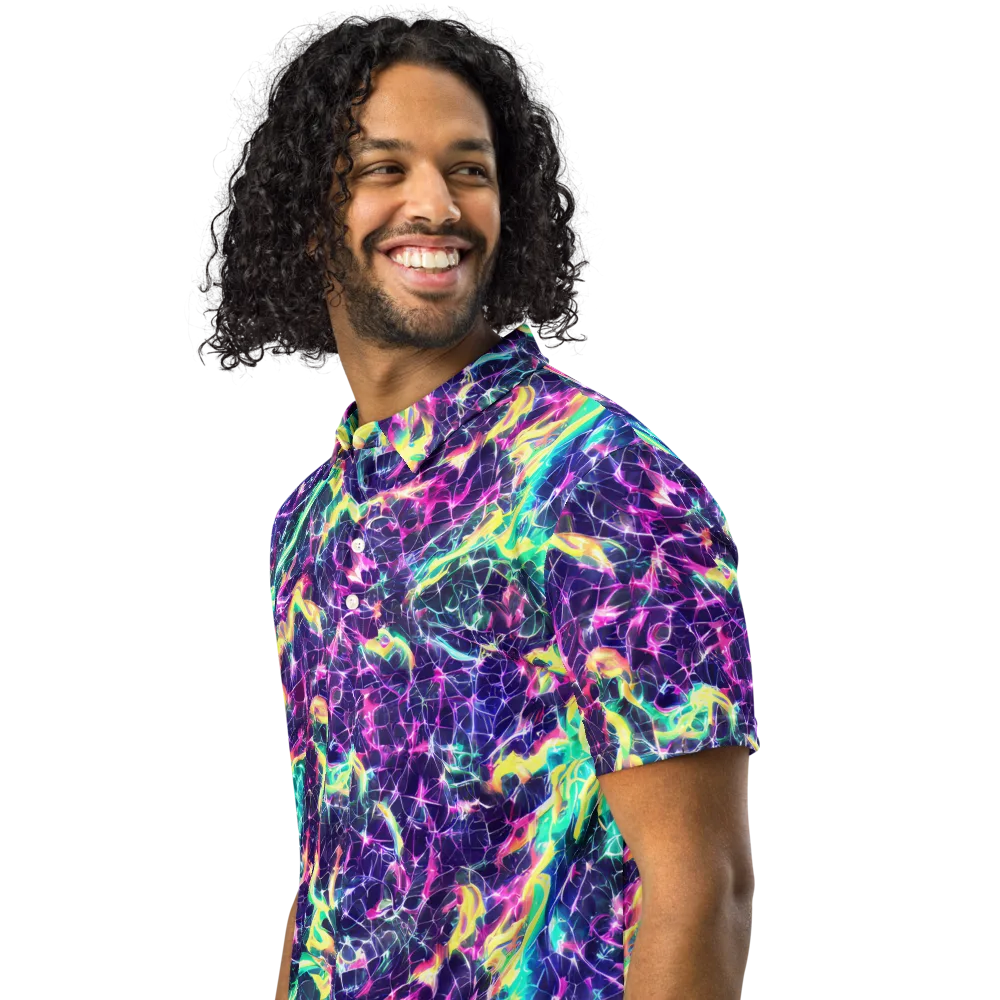Hypercolor Rift on Men's Slim Fit Polo Shirt — Left Front
