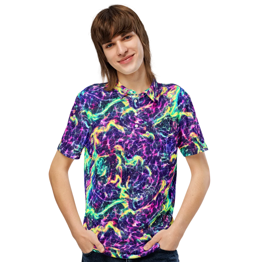 Hypercolor Rift on Men's Slim Fit Polo Shirt — Front