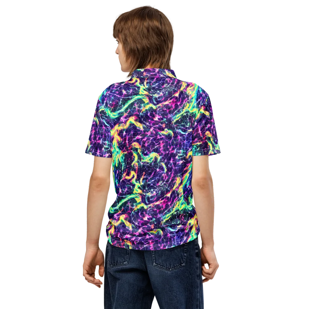 Hypercolor Rift on Men's Slim Fit Polo Shirt — Back