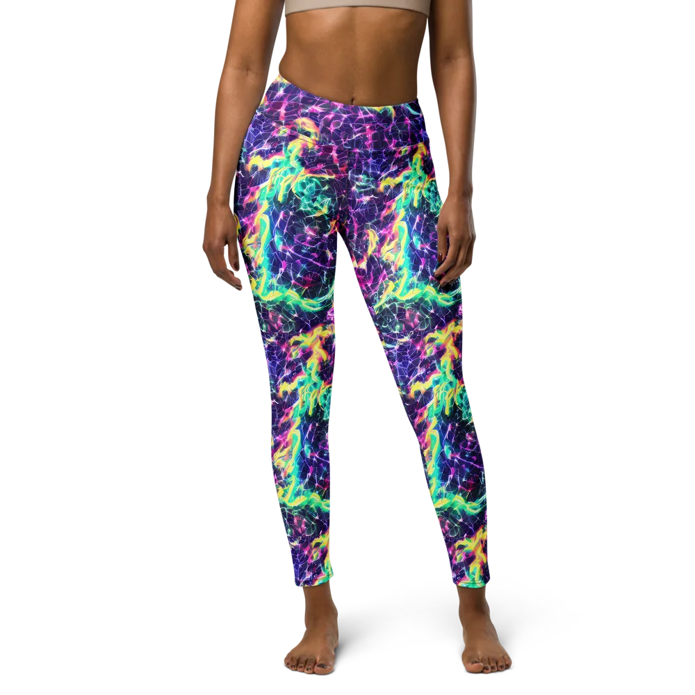 Hypercolor Rift on Yoga Leggings — Front