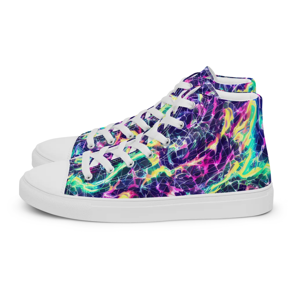 Hypercolor Rift on Men's High Top Canvas Shoes — Left