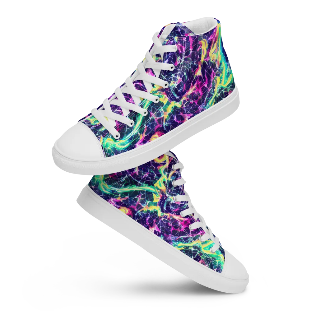 Hypercolor Rift on Men's High Top Canvas Shoes — Front