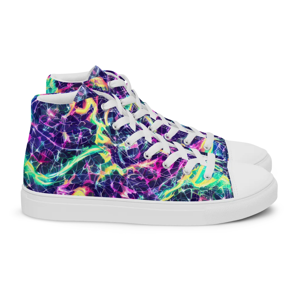 Hypercolor Rift on Women's High Top Canvas Shoes — Right