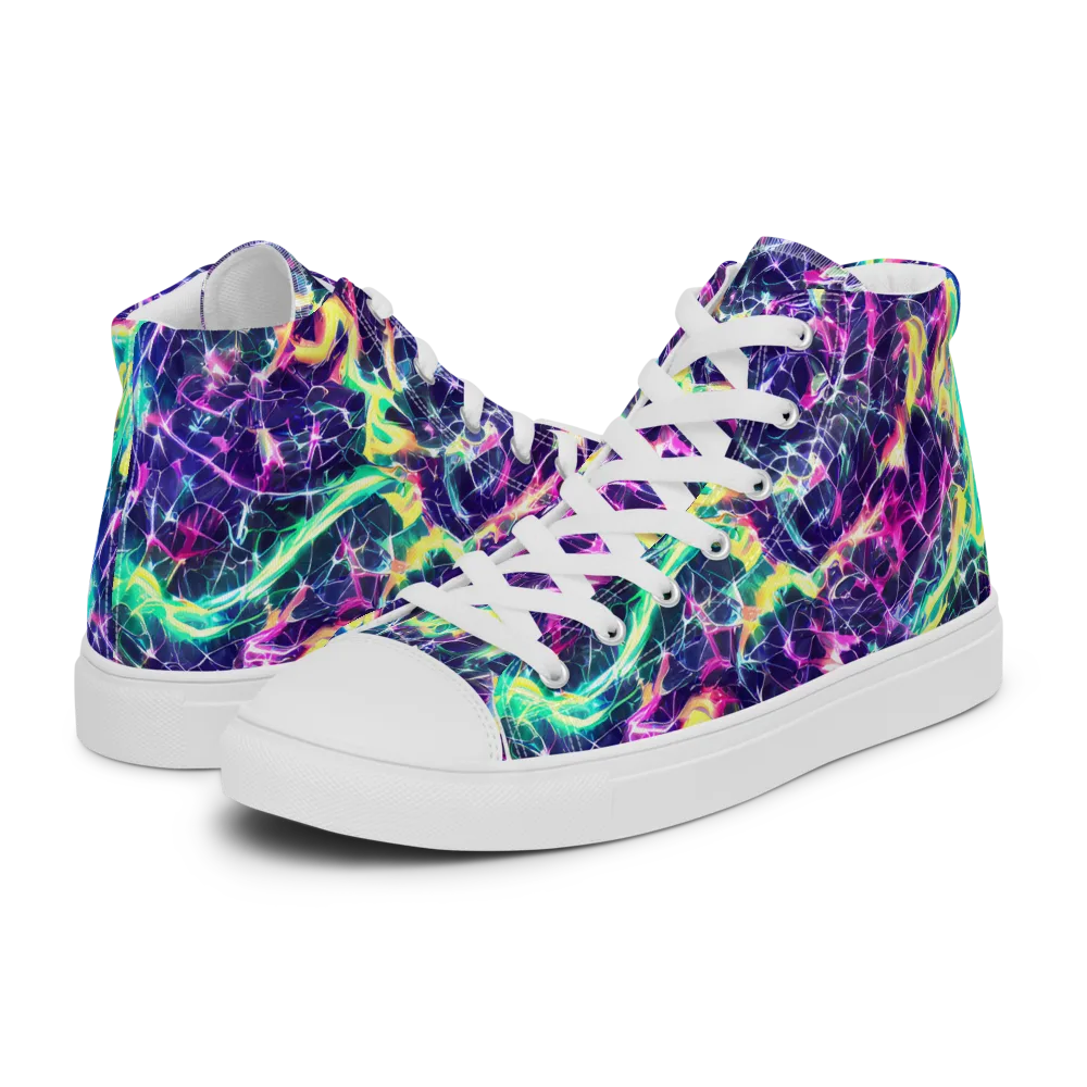 Hypercolor Rift on Women's High Top Canvas Shoes — Left