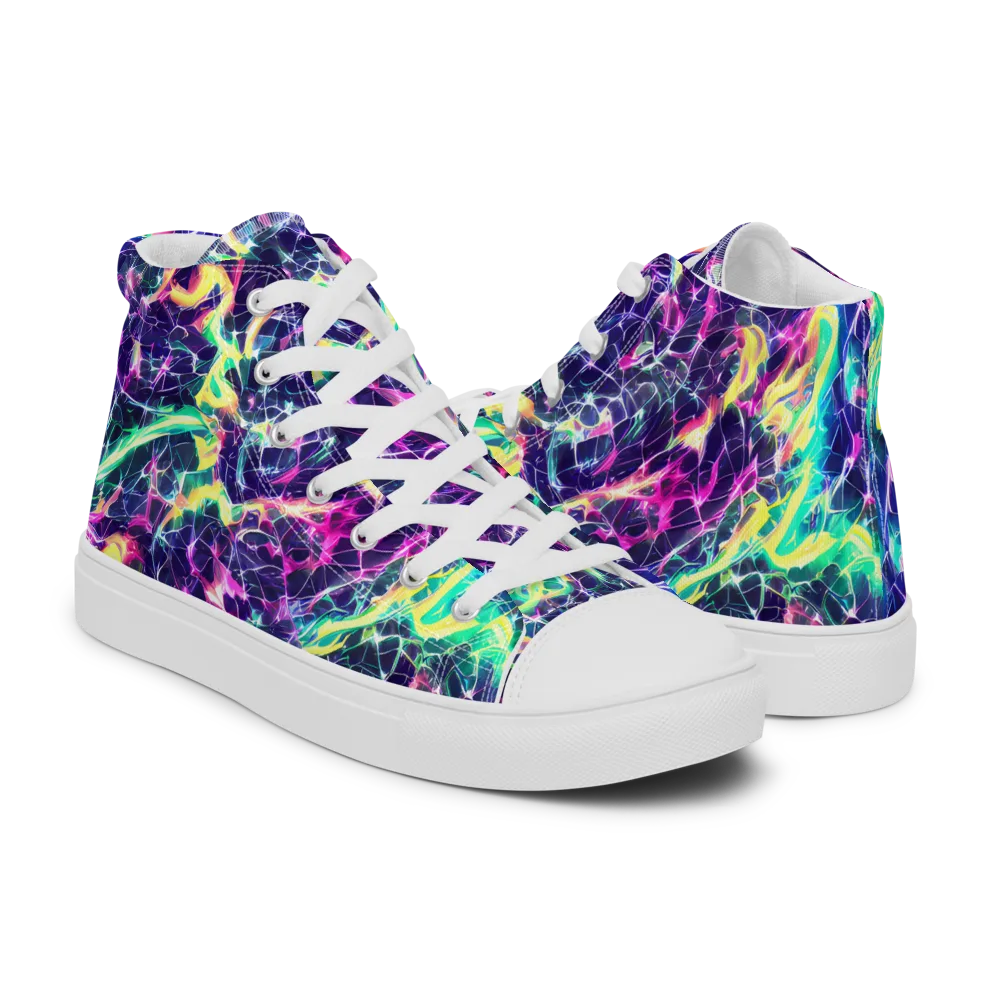 Hypercolor Rift on Women's High Top Canvas Shoes — Right
