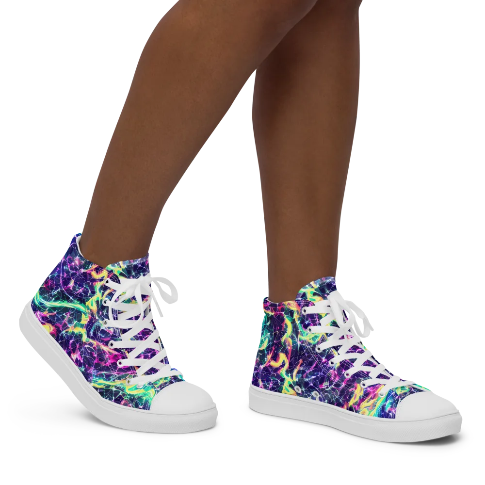 Hypercolor Rift on Women's High Top Canvas Shoes — Right