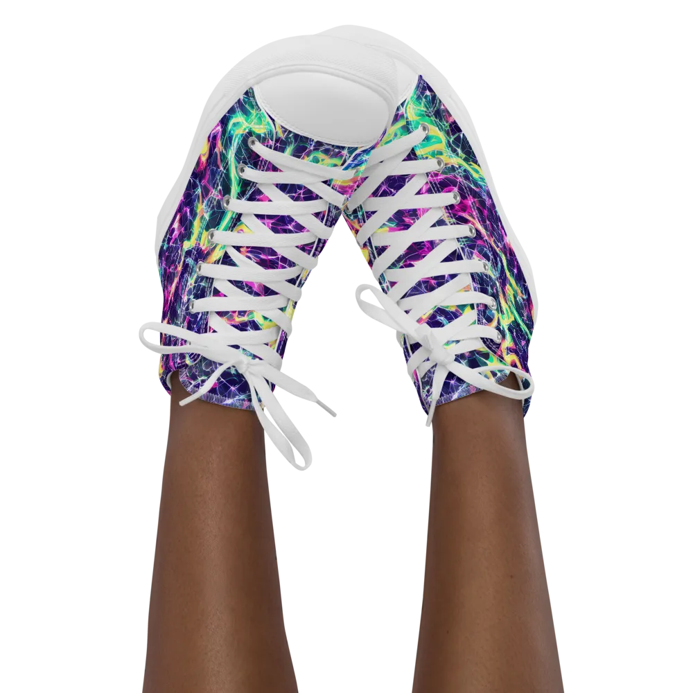 Hypercolor Rift on Women's High Top Canvas Shoes — Front