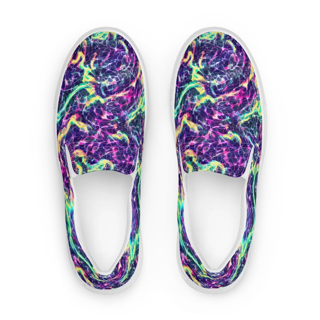 Hypercolor Rift on Women's Slip-On Canvas Shoes — Front
