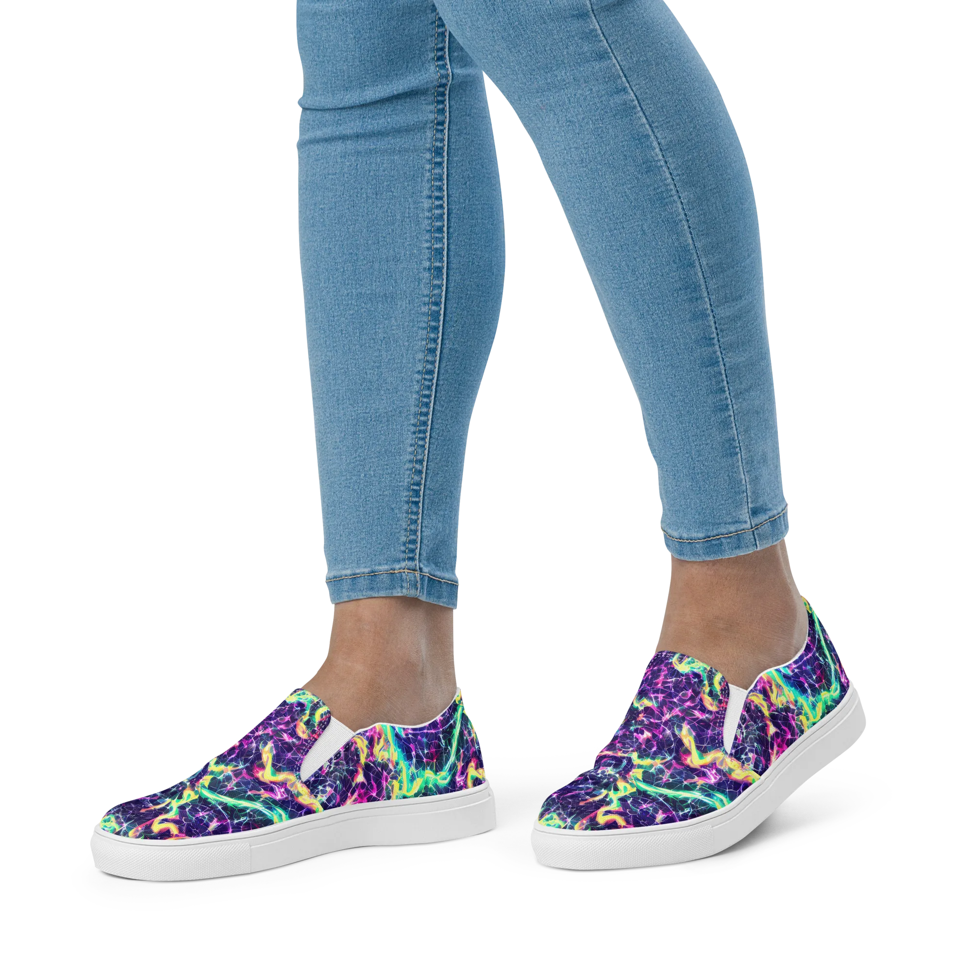 Hypercolor Rift on Women's Slip-On Canvas Shoes — Front