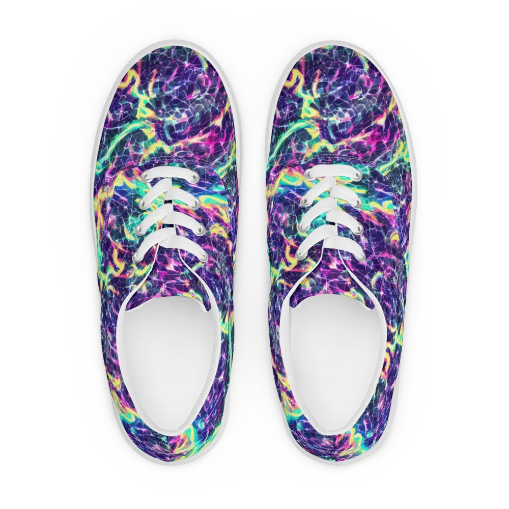 Hypercolor Rift on Men's Lace-Up Canvas Shoes — Front